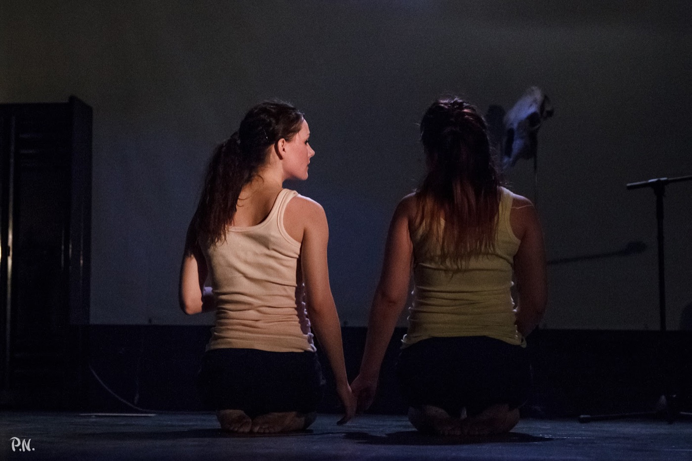 Two performers on stage